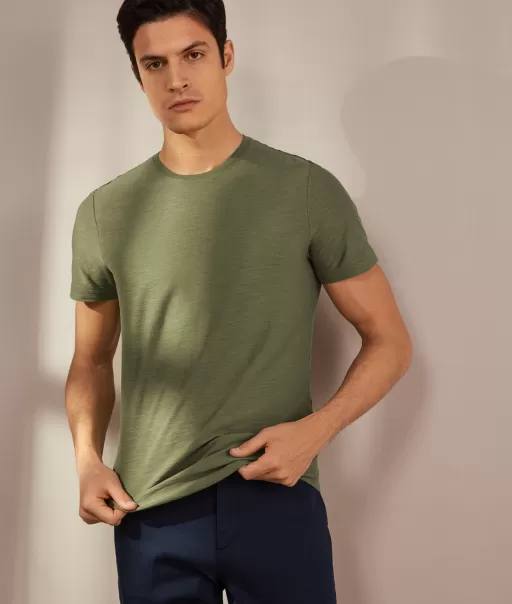 Green T-Shirt E Polo Uomo T-Shirt In Cotone Twist Pubblicità Falconeri